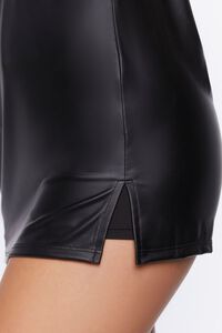 BLACK Active Faux Leather Skort Dress, image 5