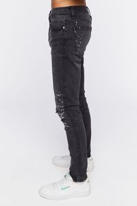 BLACK Graphic Paint Splatter Skinny Jeans, image 3
