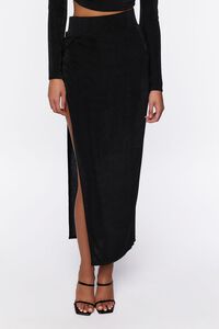 BLACK Cowl Neck Top & Maxi Skirt Set, image 6