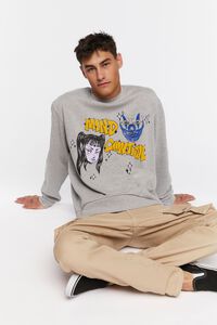HEATHER GREY/MULTI Organically Grown Cotton Graphic Pullover, image 6