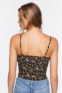 BLACK/MULTI Floral Print Bodysuit, image 3