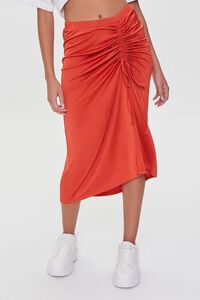 POMPEIAN RED  Ruched Drawstring Skirt, image 2