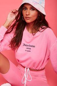 PINK/BLACK Fleece Juicy Couture Cropped Pullover, image 1