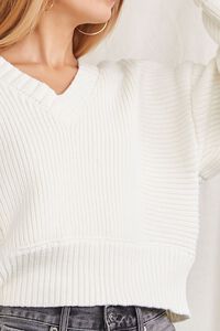 CREAM Ribbed V-Neck Sweater, image 5
