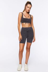 CHARCOAL Ruched Drawstring Sports Bra, image 4