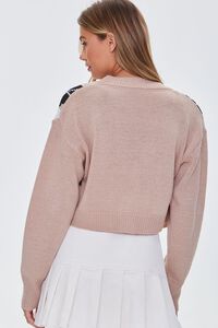BLUSH/MULTI Argyle Bandeau & Cardigan Sweater Set, image 3