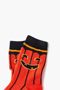 ORANGE/MULTI Jack-O-Lantern Pumpkin Crew Socks, image 2