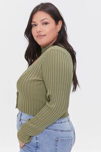 OLIVE Plus Size Cami & Cardigan Sweater Set, image 2