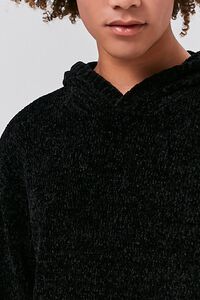 BLACK Chenille Sweater-Knit Hoodie, image 5
