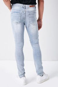 LIGHT BLUE Distressed Slim-Fit Moto Jeans, image 4