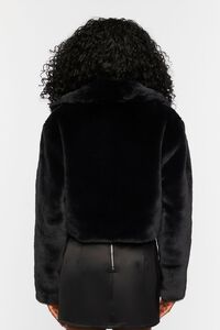BLACK Plush Cropped Coat, image 4