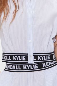 LIGHT BLUE/MULTI Kendall + Kylie Pinstriped Poplin Shirt, image 5