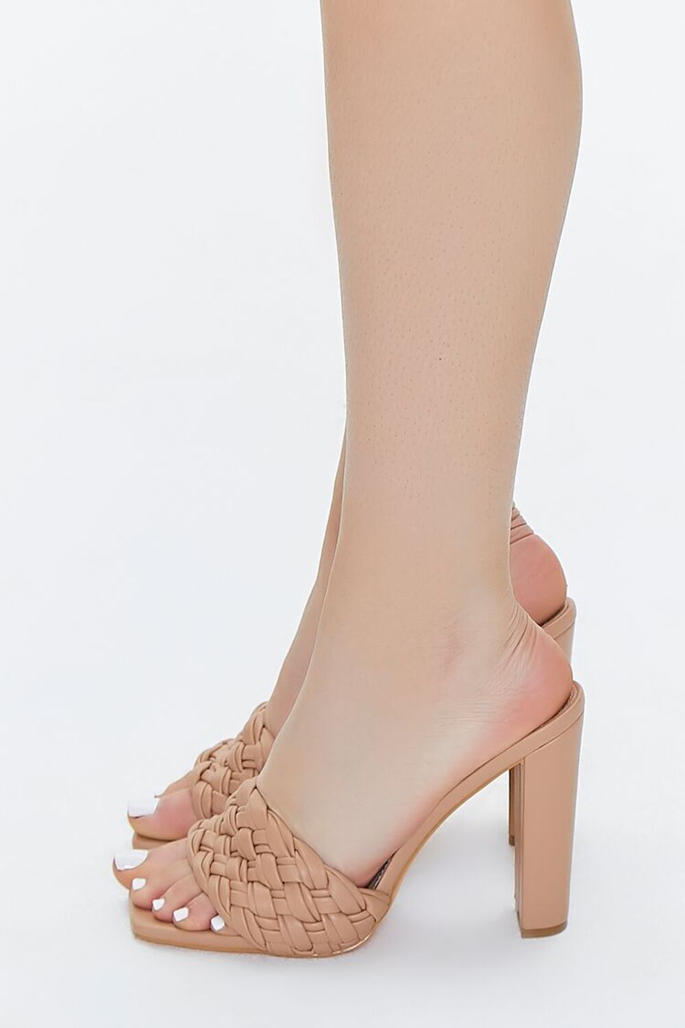 NUDE Braided Faux Leather Block Heels, image 2
