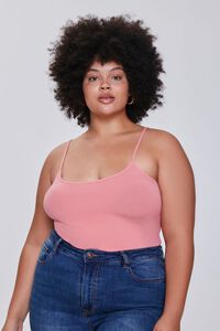 DUSTY PINK Plus Size Basic Organically Grown Cotton Cami, image 1