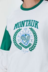 WHITE/GREEN Plus Size Montauk Graphic Pullover, image 5