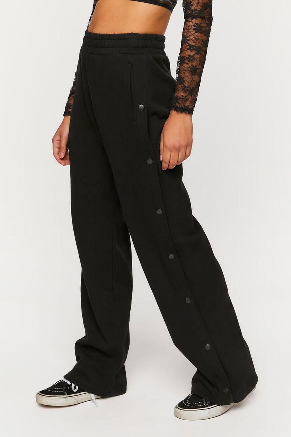 BLACK French Terry Tearaway Pants, image 3