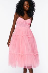 ROSEWATER Tulle Ruffled Bustier Midi Dress, image 4