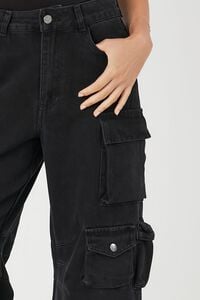 BLACK High-Rise Cargo Jeans, image 6