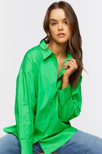 GREEN HAZE Oversized Poplin Shirt, image 1