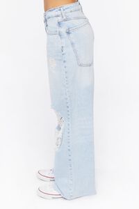 LIGHT DENIM Wide-Leg Distressed Jeans, image 3