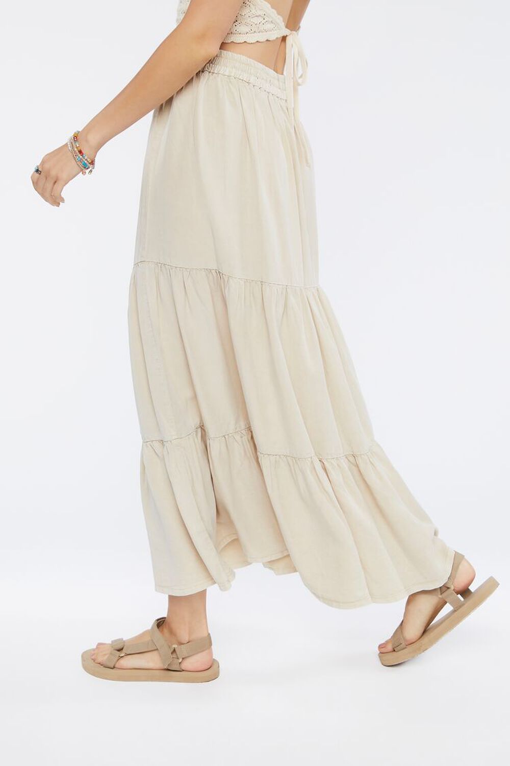 SANDSHELL Tiered High-Rise Maxi Skirt, image 3