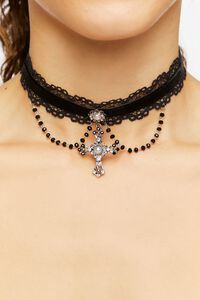 Lace Cross Choker Necklace, image 1