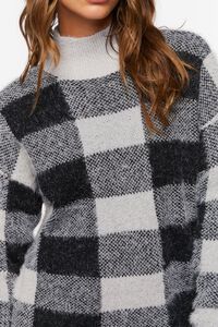 BLACK/GREY Buffalo Plaid Sweater Dress, image 5