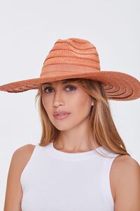 RUST/RUST Faux Straw Panama Hat, image 1