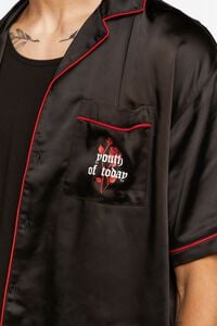 BLACK/RED Youth of Today Graphic Satin Shirt, image 5