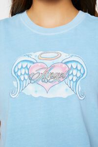 BLUE/MULTI Angel Graphic Raw-Cut Muscle Tee, image 5