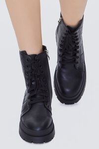 BLACK Quilted Lace-Up Booties, image 4