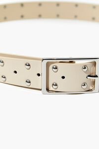 CREAM/SILVER Studded Faux Leather Hip Belt, image 4
