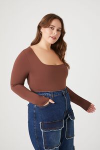 CHOCOLATE Plus Size Fitted Bodysuit, image 2
