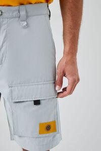 GREY Sun Patch Graphic Cargo Shorts, image 6