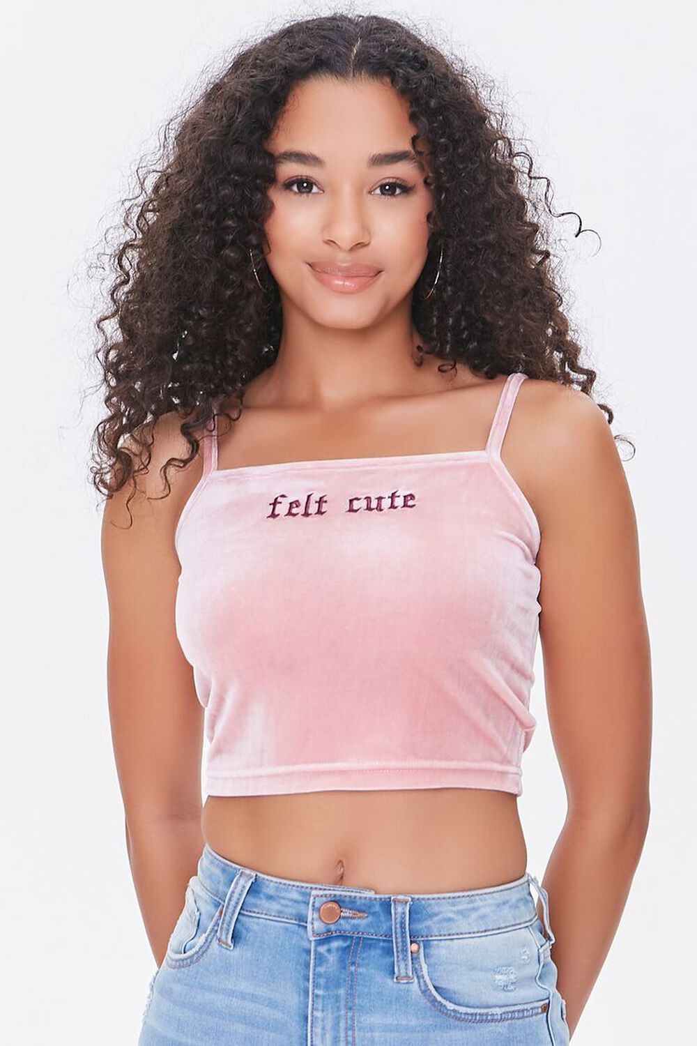 PINK/MULTI Felt Cute Graphic Cropped Cami, image 1