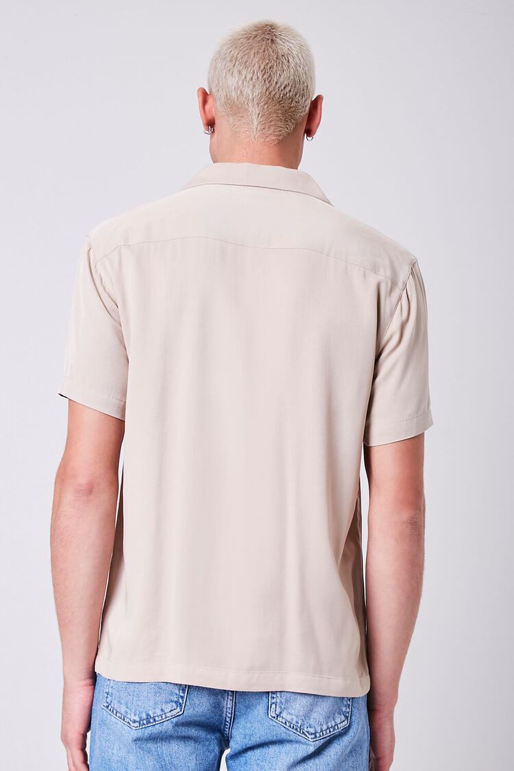 TAUPE Collared Button-Front Shirt, image 3