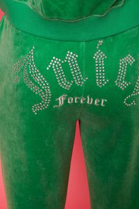 GREEN/SILVER Rhinestone Juicy Couture Velour Joggers, image 5