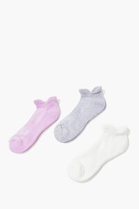 LAVENDER/WHITE Notched Ankle Sock Set - 3 pack, image 2
