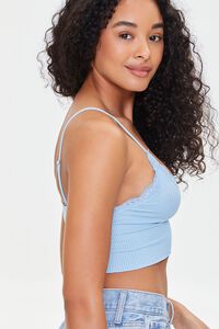 SKY BLUE Seamless Ribbed Lace Bralette, image 2