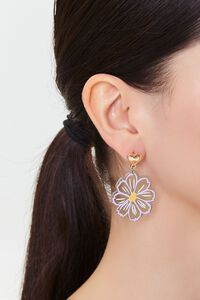 GREEN Floral Drop Earrings, image 1