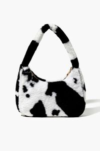 WHITE/MULTI Plush Leopard Print Shoulder Bag, image 1
