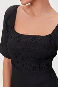 BLACK Linen-Blend Cutout M-Slit Dress, image 5