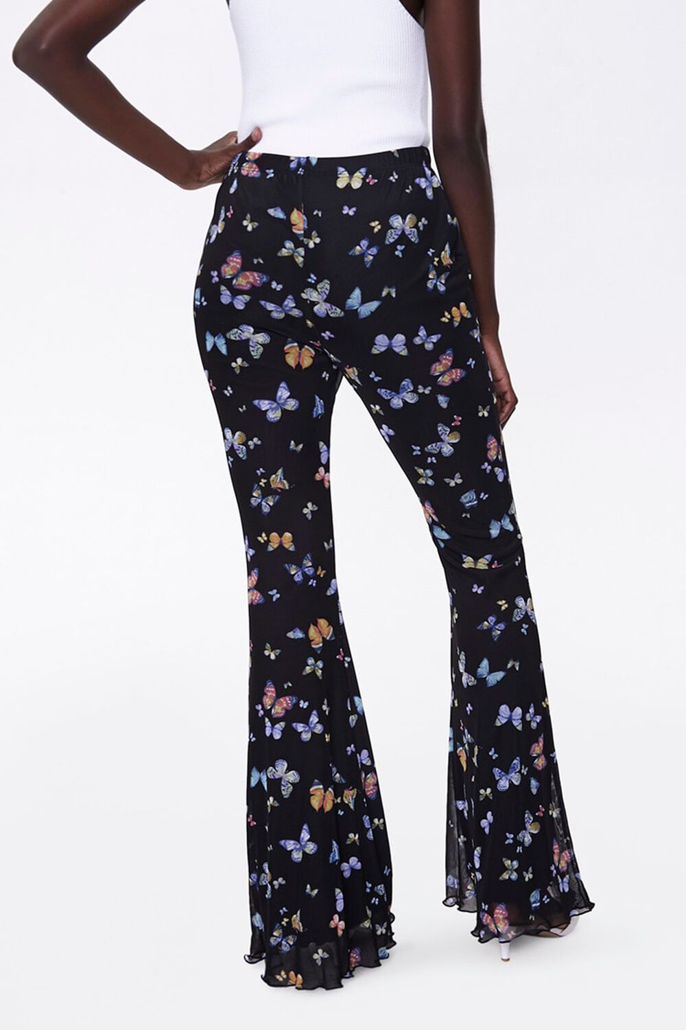 Butterfly Print Flare Pants