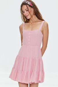 ROSE Buttoned Tiered Mini Dress, image 1
