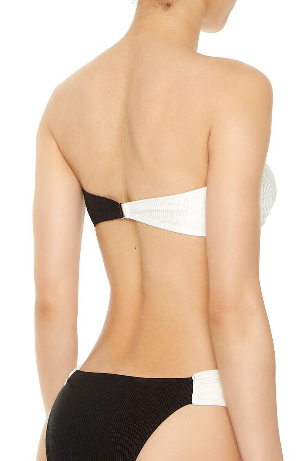 BLACK/WHITE Colorblock Bandeau Bikini Top, image 3