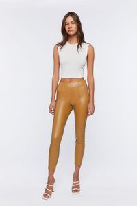 ALMOND Faux Leather Ankle Pants, image 5