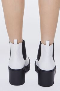 WHITE Faux Leather Chelsea Booties, image 3