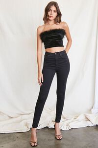Feather-Trim Tube Top, image 4