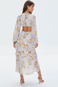 IVORY/MULTI Floral Print Cutout Maxi Dress, image 3