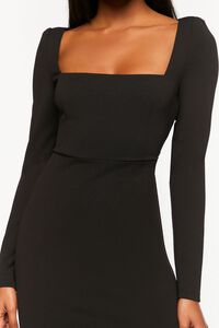 BLACK Crepe Long-Sleeve Mini Dress, image 5